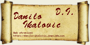 Danilo Ikalović vizit kartica